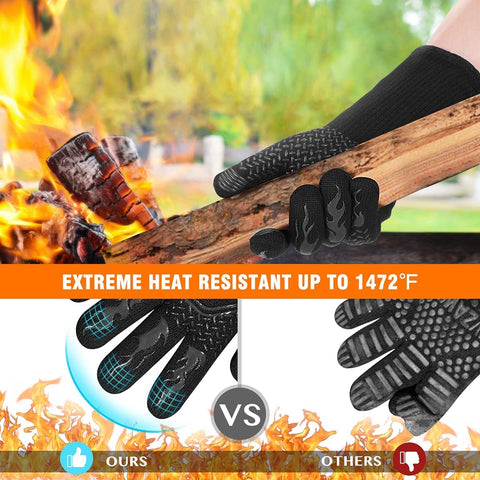 Redriver HAMITOR gloves with silicone coating provide non-slip grip for pans.
