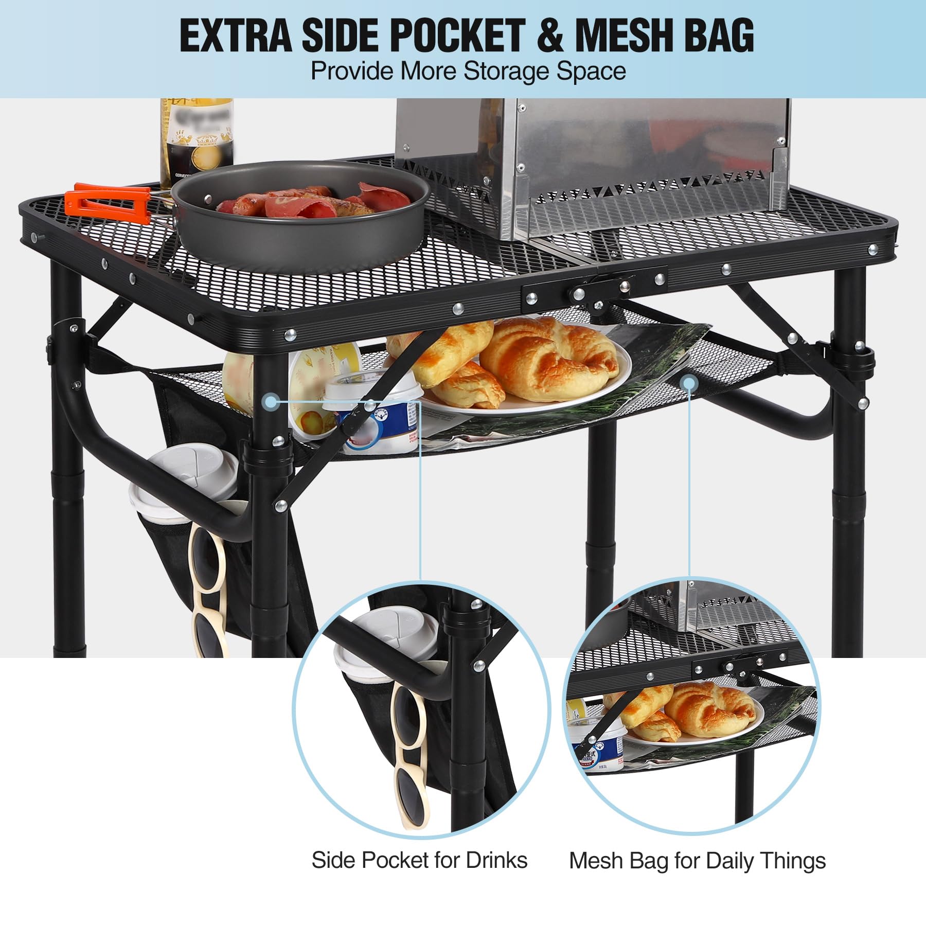 RedSwing detachable mesh bag stores drinks and tools