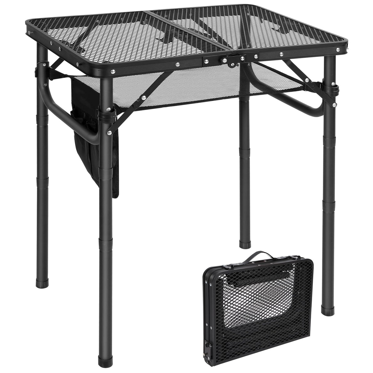 RedSwing folding grill table frame shows durable aluminum for stable outdoor cooking