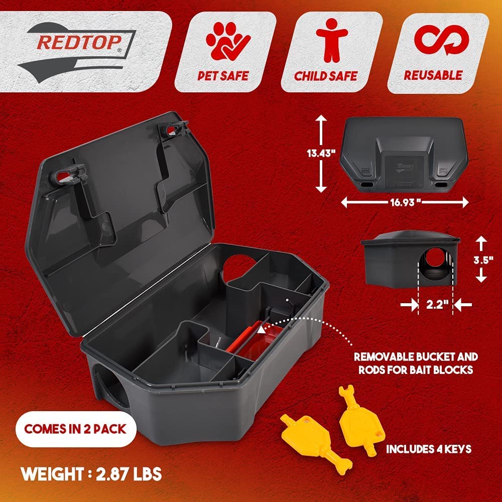 Pet-safe design helps keep dogs and kids away from bait.
