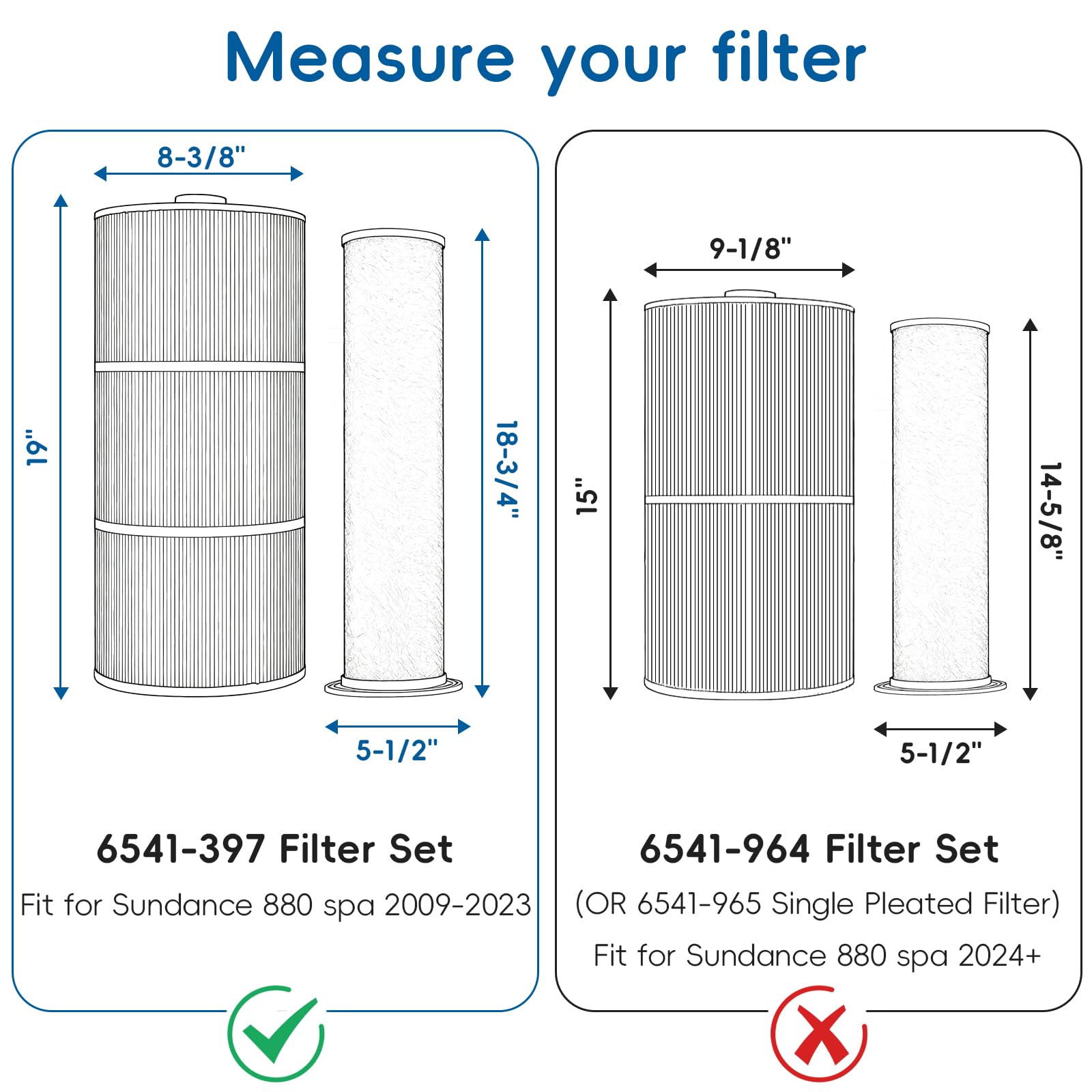 REEPLAR 6541-397 spa filter outer with 80 sq ft filtration area