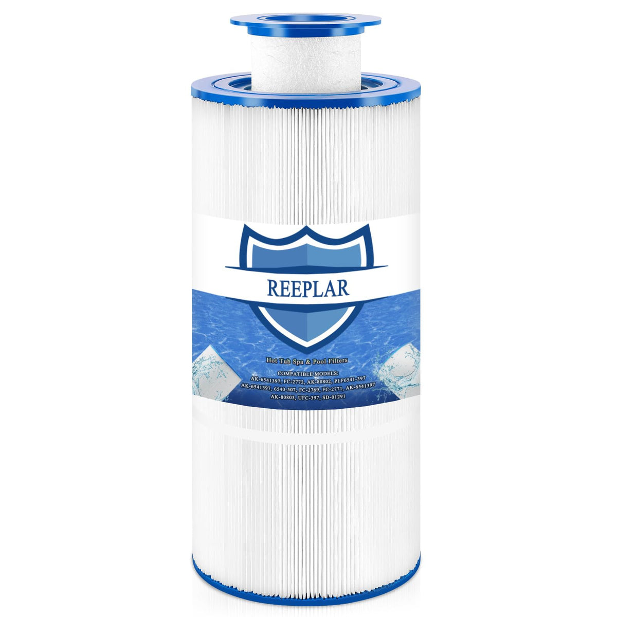 REEPLAR 6541-397 spa filter outer close-up showing pleated media for debris capture