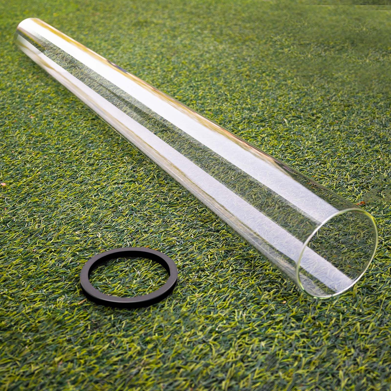 REEPLAR glass tube replacement for four-sided pyramid heaters, full-length view highlighting compatibility
