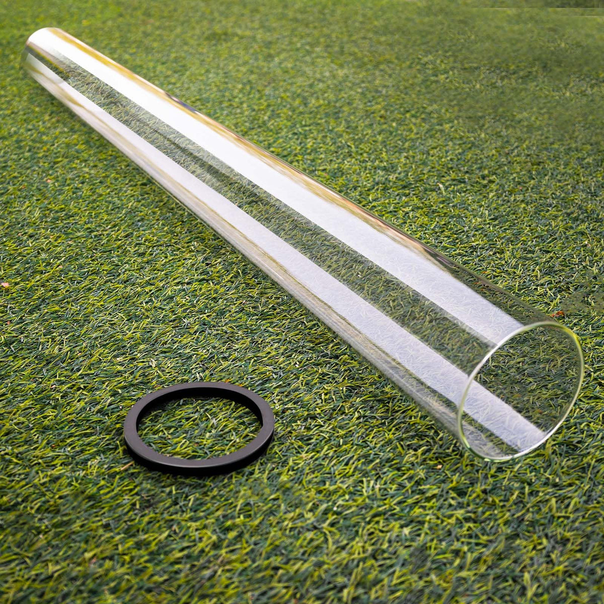 REEPLAR glass tube replacement for four-sided pyramid heaters, full-length view highlighting compatibility