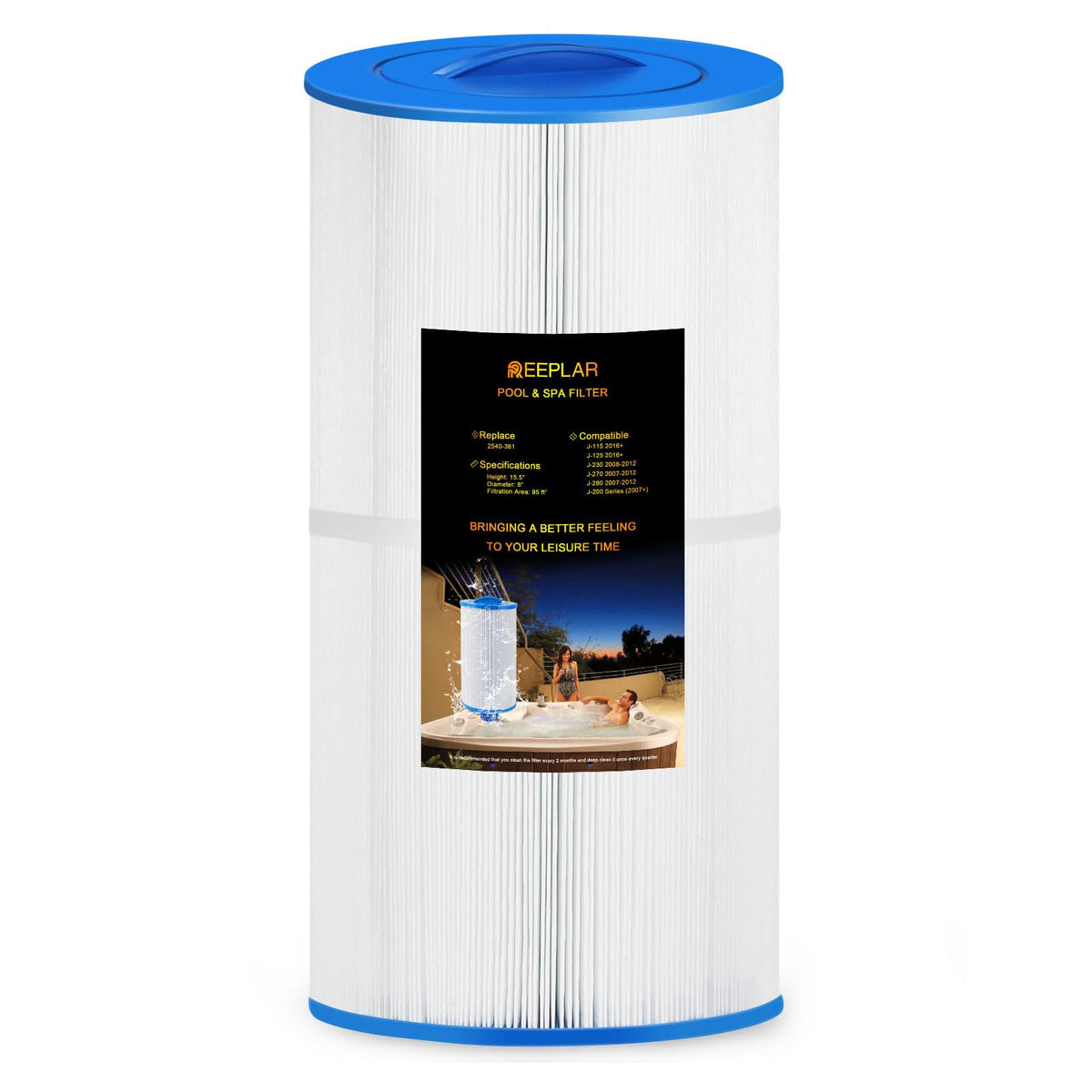 REEPLAR RPF2540 filter element inside enhances spa cleanliness and maintenance.