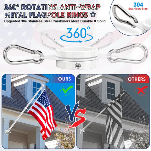 REERON 1-inch thickened flagpole provides sturdy outdoor performance