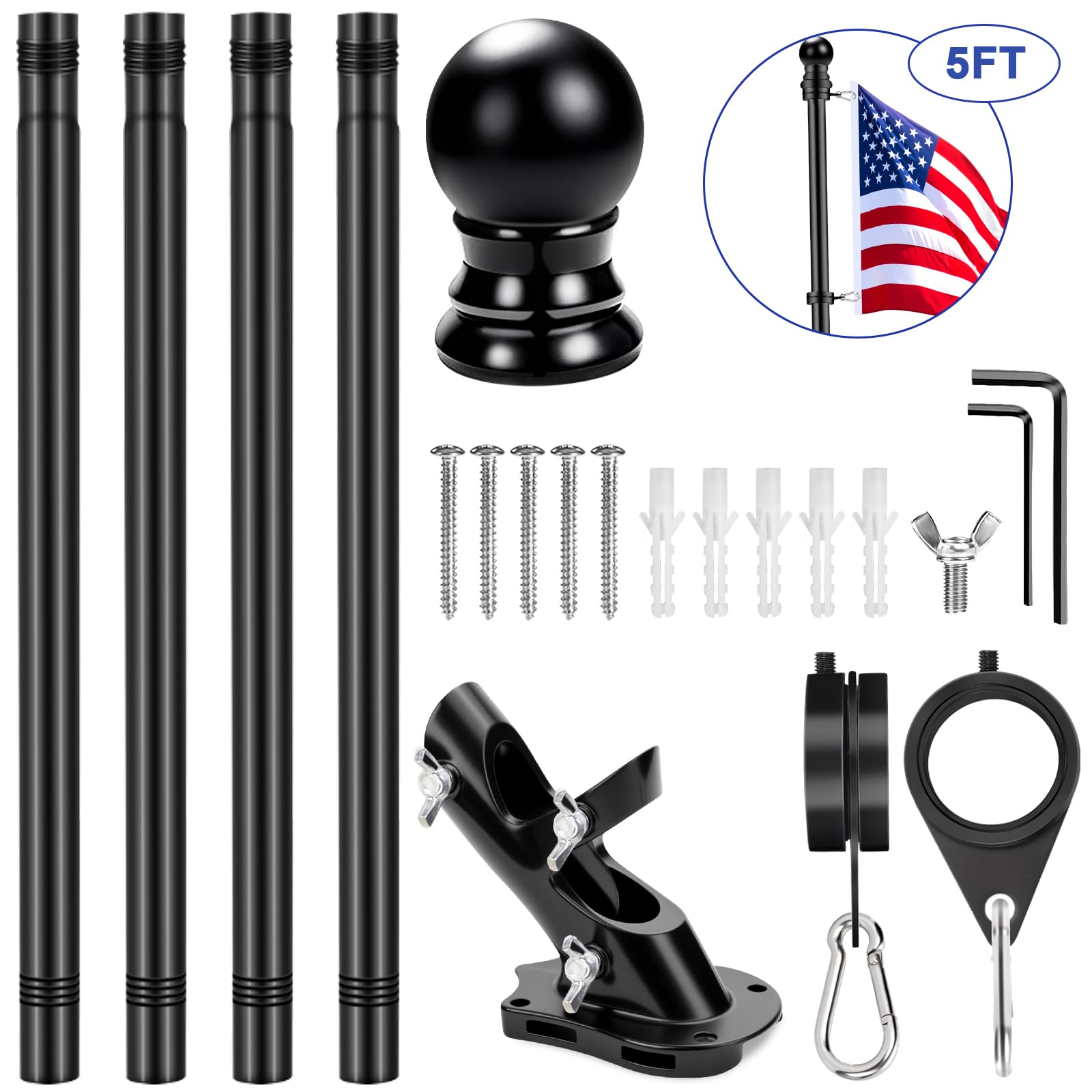 REERON 360-degree flag rings provide smooth rotation to prevent tangling.