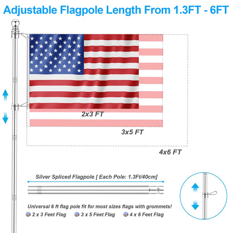 REERON 360-degree rotating flagpole clips ensure tangle-free operation