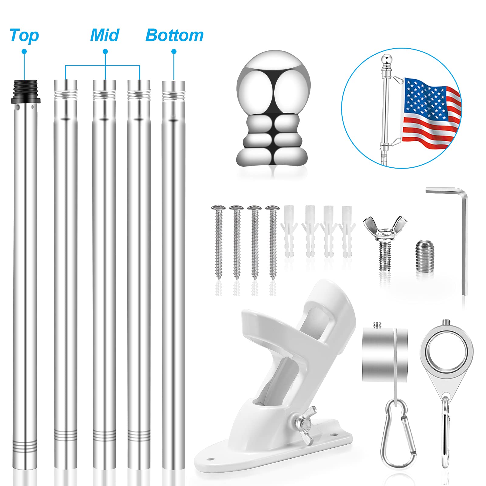 REERON 360-degree rotating rings reduce tangling during windy days.