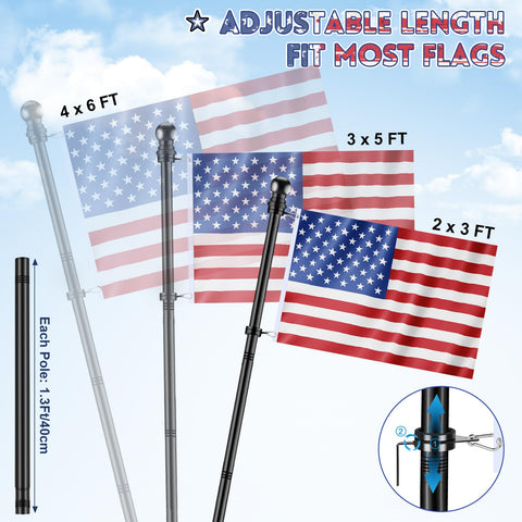 REERON 360deg rotating flag rings reduce tangling during windy days.