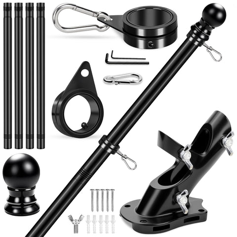 REERON 5 ft flag pole wall mount enables durable outdoor display.