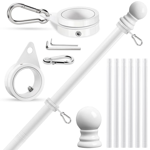 REERON 7 ft flag pole on wall mount for outdoor use with sturdy stainless steel