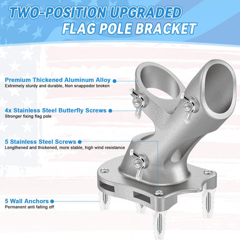 REERON aluminum rustproof flag pole mount resists weather for long outdoor use.