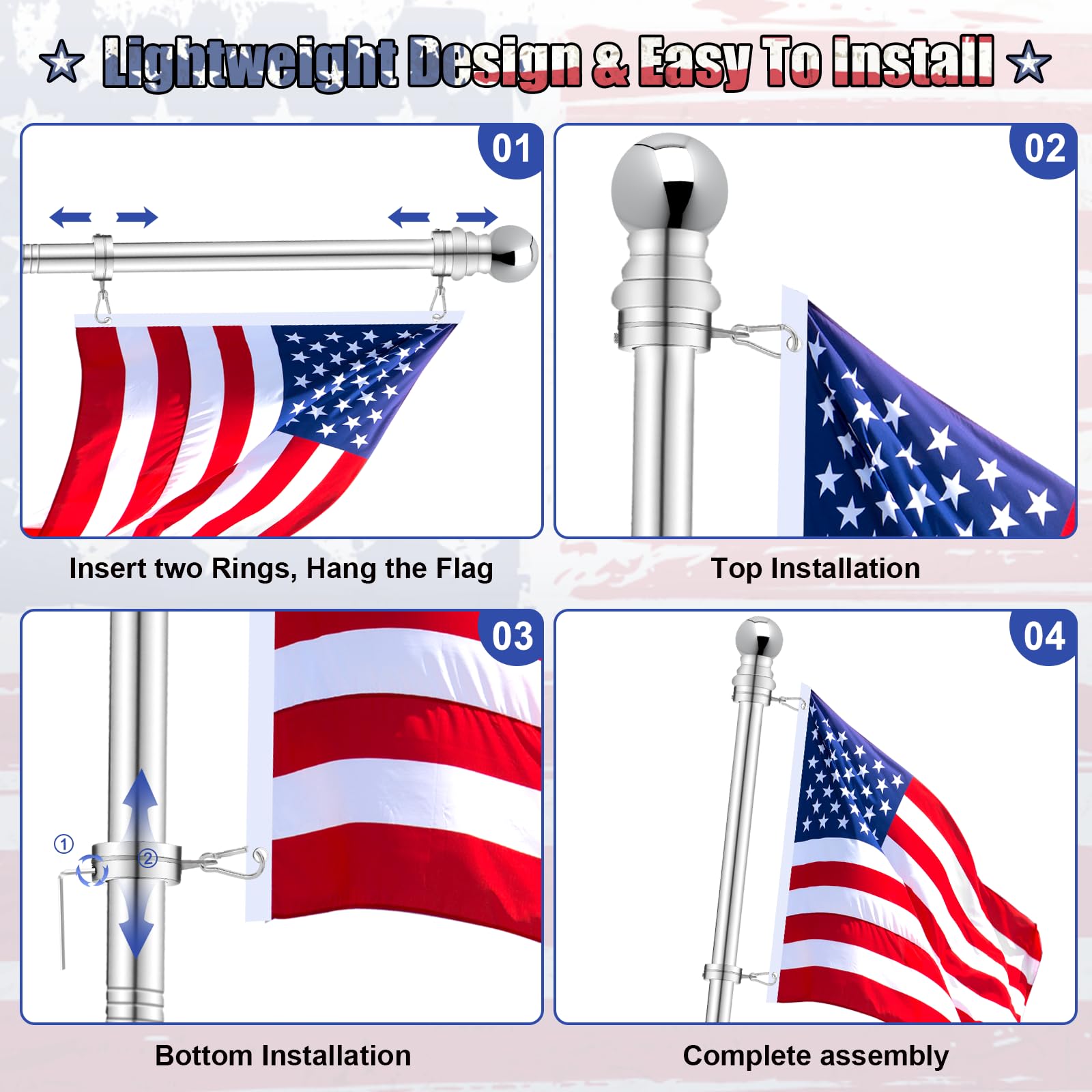 REERON anti-wrap design reduces flag tangling during windy conditions.