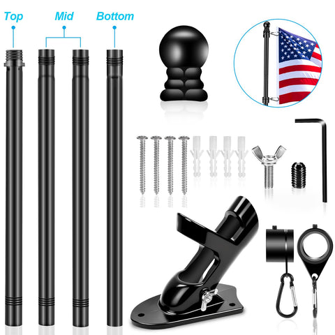 REERON flag pole assembly closeup shows tool-free twist joints for quick setup