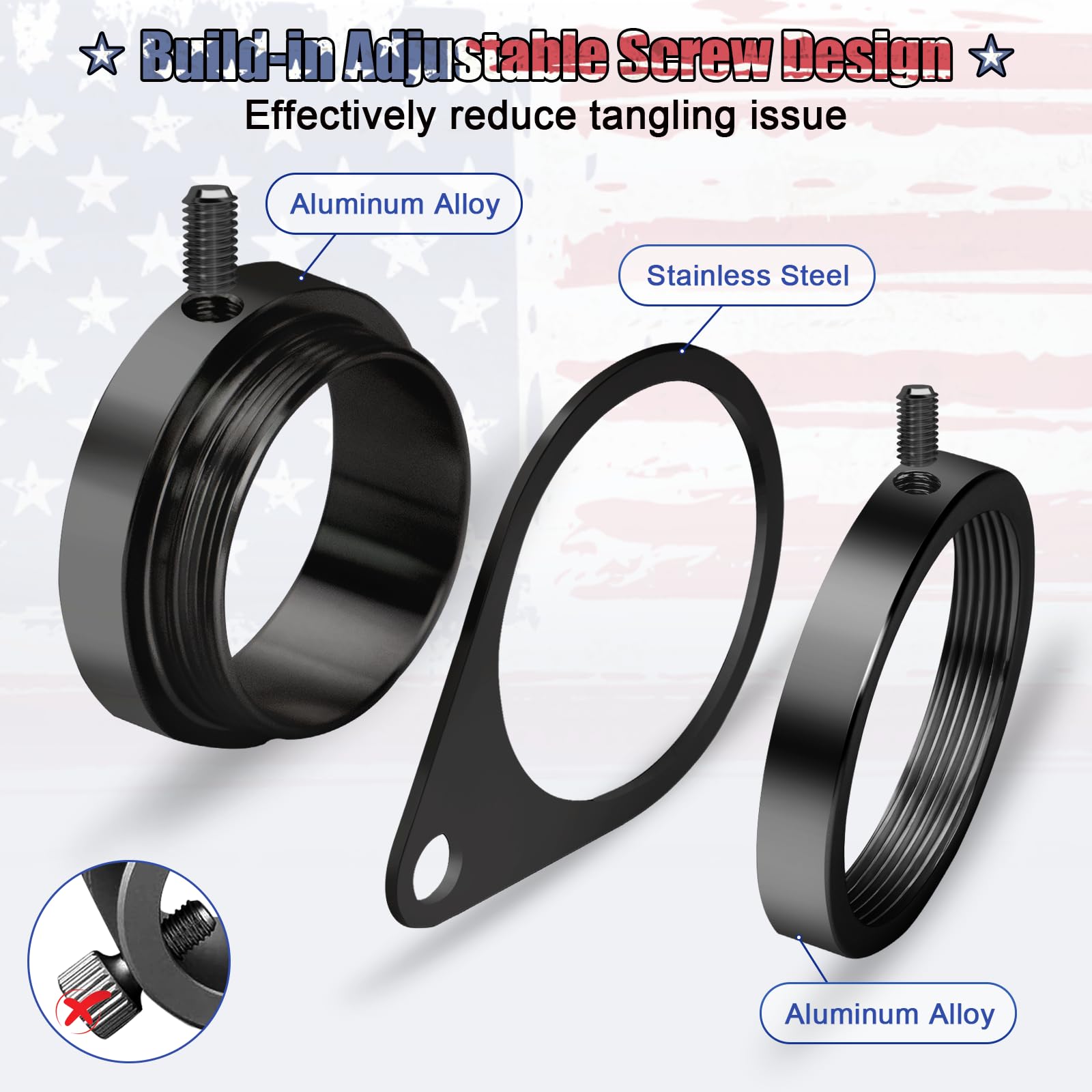 REERON aluminum alloy carabiners for reliable flag attachment.