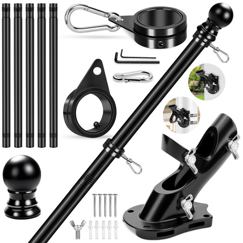 REERON 6 ft stainless steel flag pole displayed outdoors for durability and style
