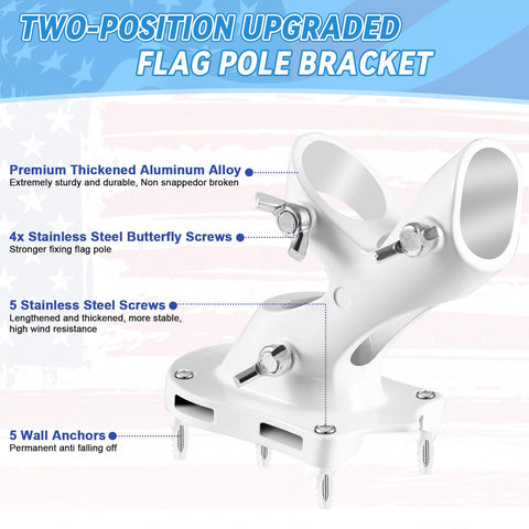 REERON 90-degree horizontal mount bracket secures flags along exterior walls