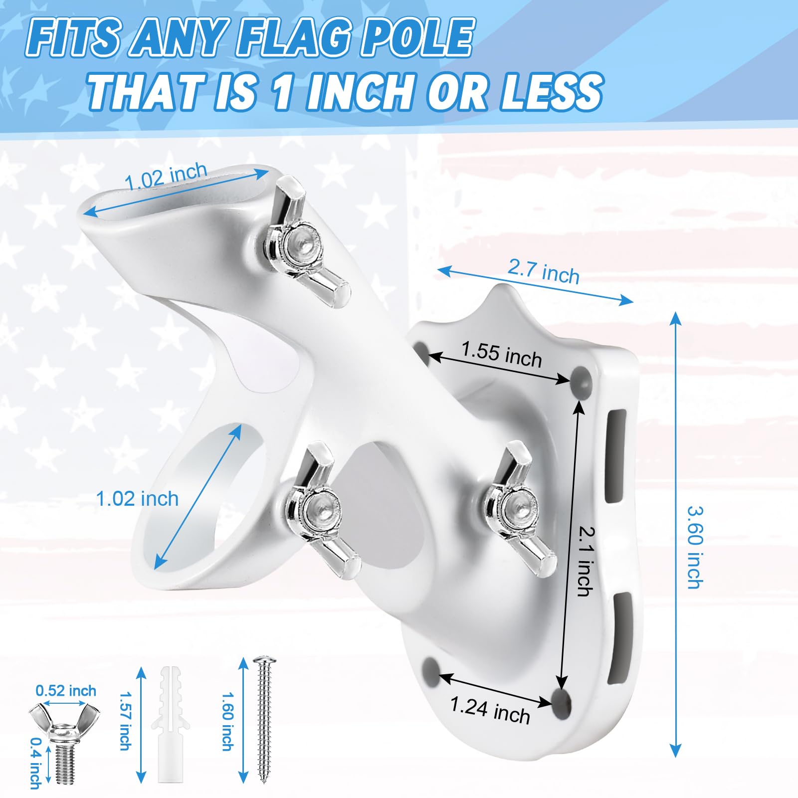 REERON two-position flag pole bracket tilts at 45 degrees for versatile displays