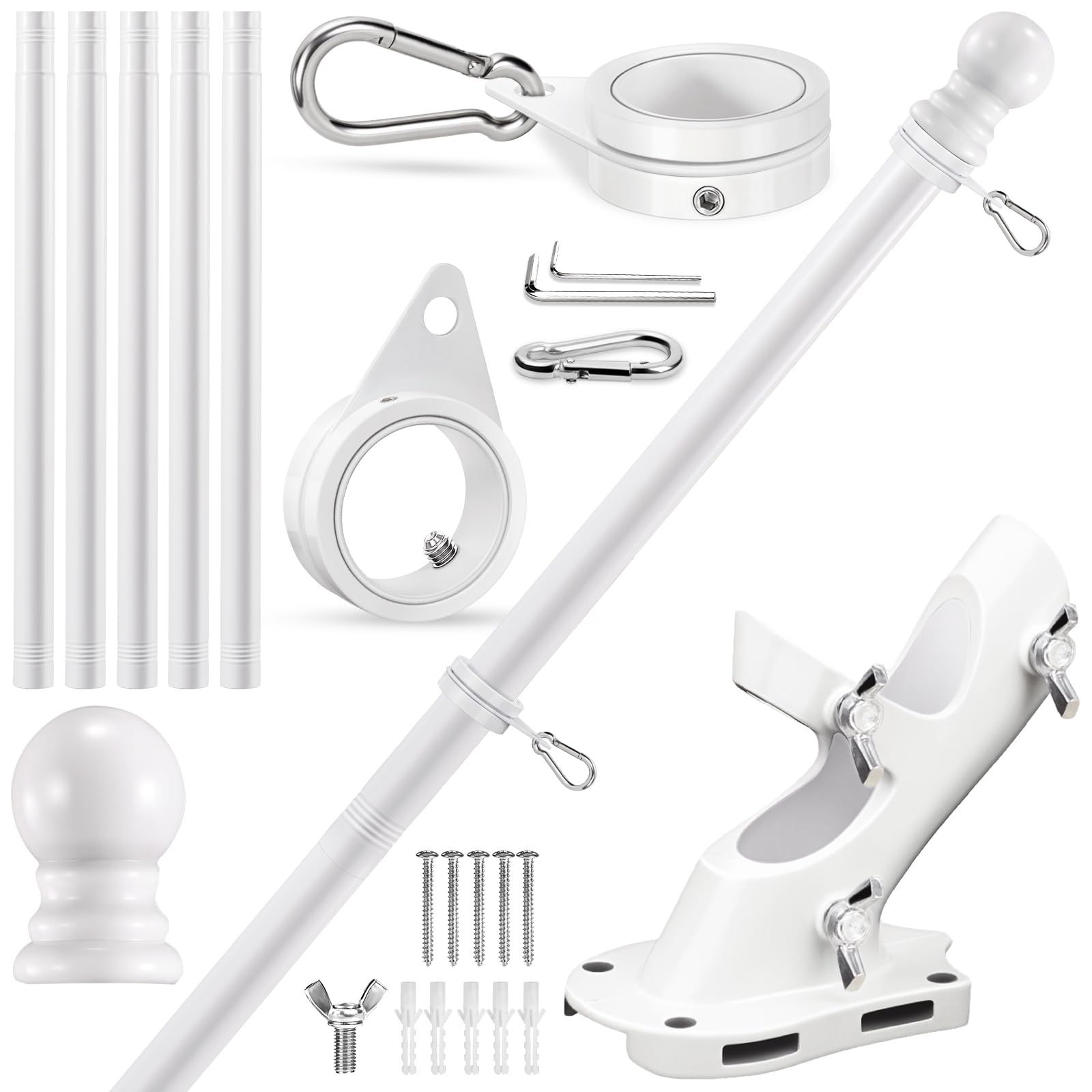 REERON flag pole kit 6ft ready for outdoor holiday display.