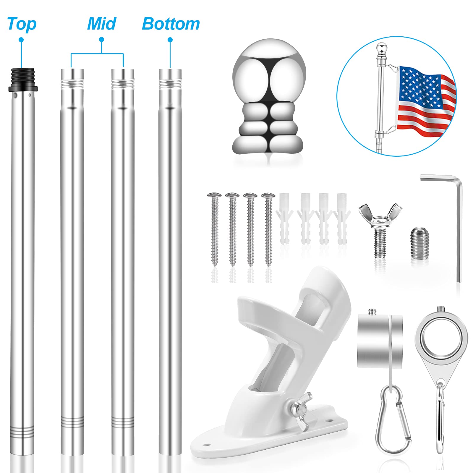 REERON wall-mount bracket with 2-position display for flexible flag angles