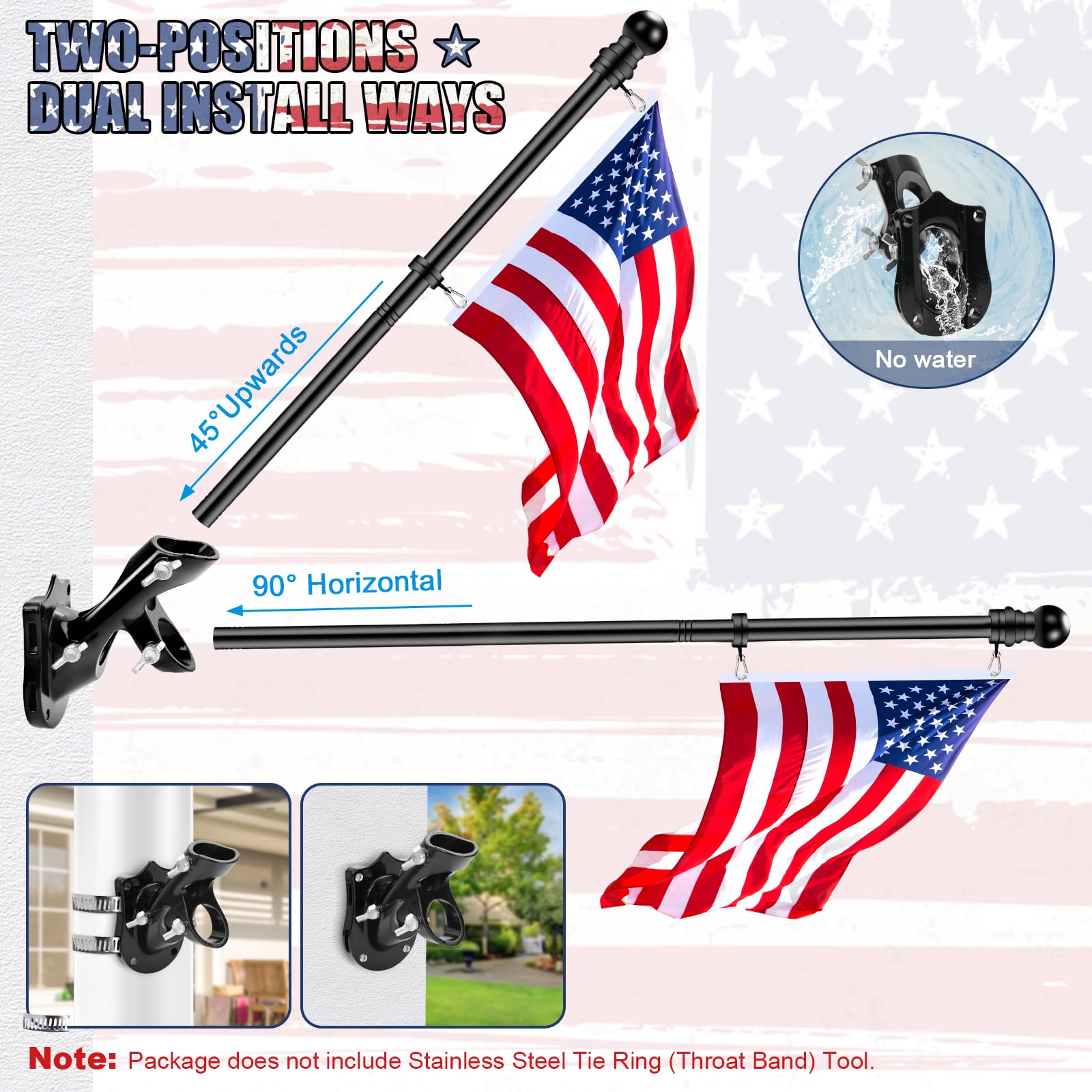 REERON outdoor flag display mounted on exterior wall