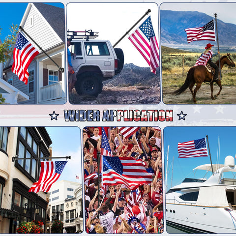 REERON outdoor-ready flag pole resists weather for year-round display.