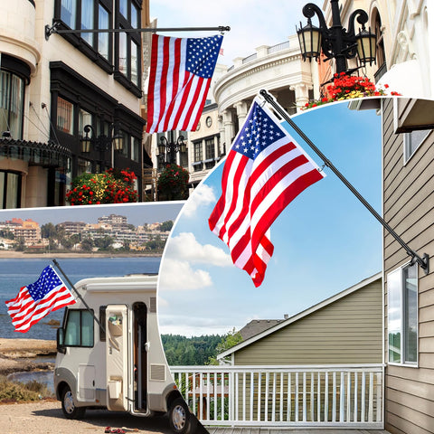 REERON porch display with flag pole demonstrates convenient outdoor decoration