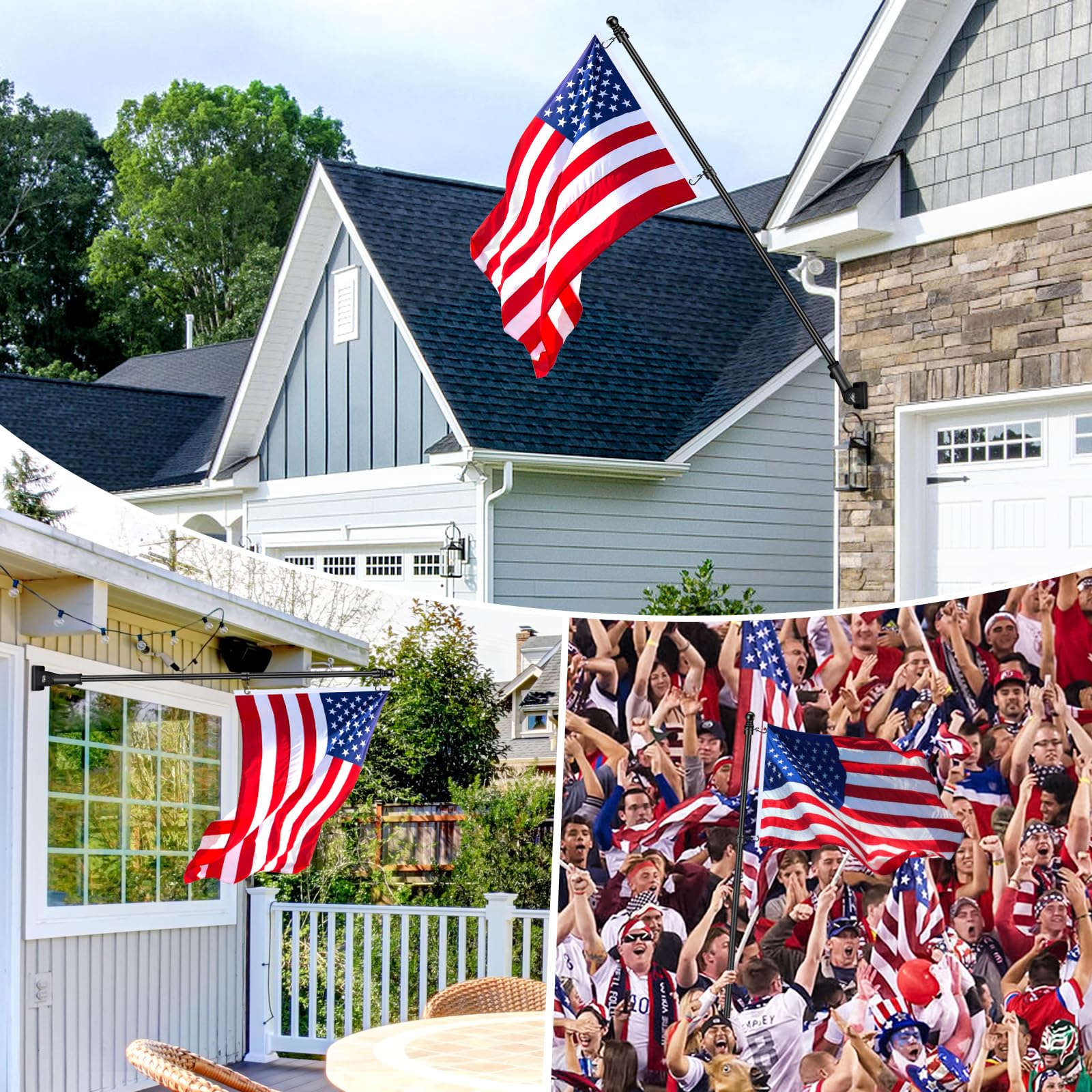 REERON flag pole ideal for home, school, or business flag displays.