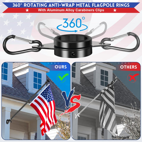 REERON steel-core swivel ring provides durable support in all weather.