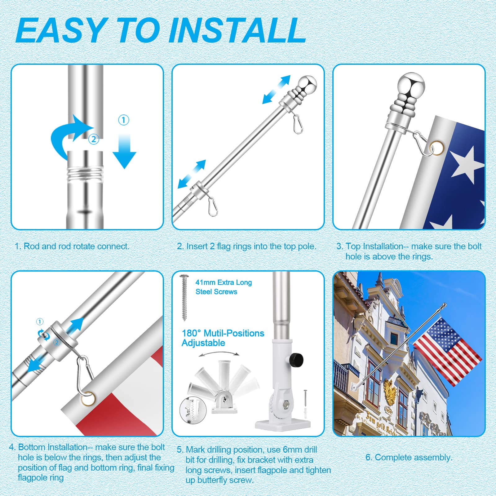 REERON weatherproof hardware with screws and anchors for outdoors
