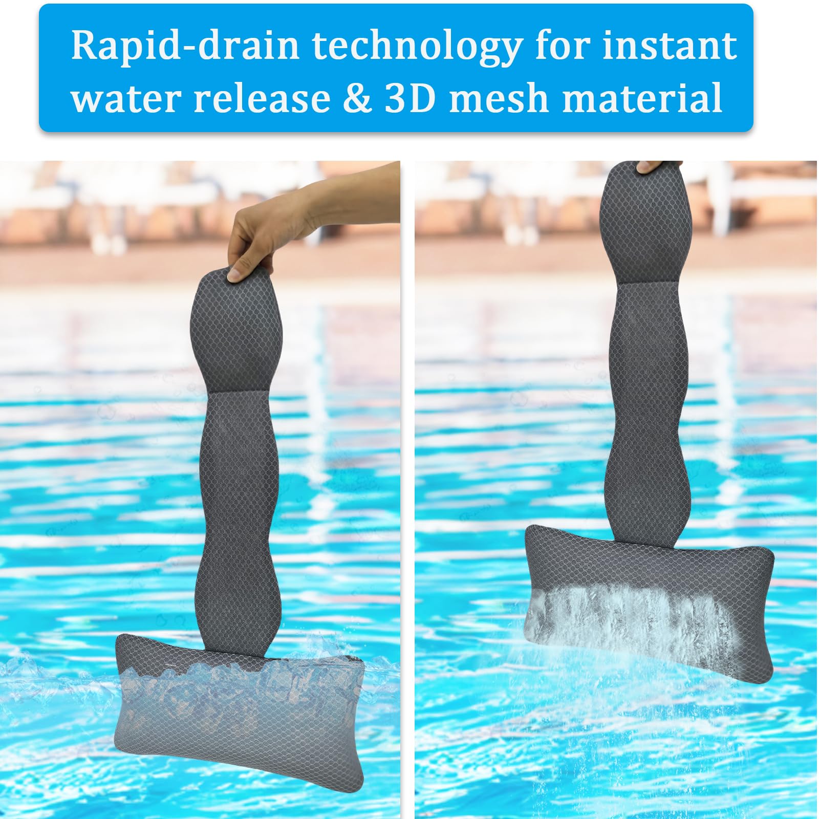 REEZEIVI adjustable weighted tail strap keeps pillow secure.
