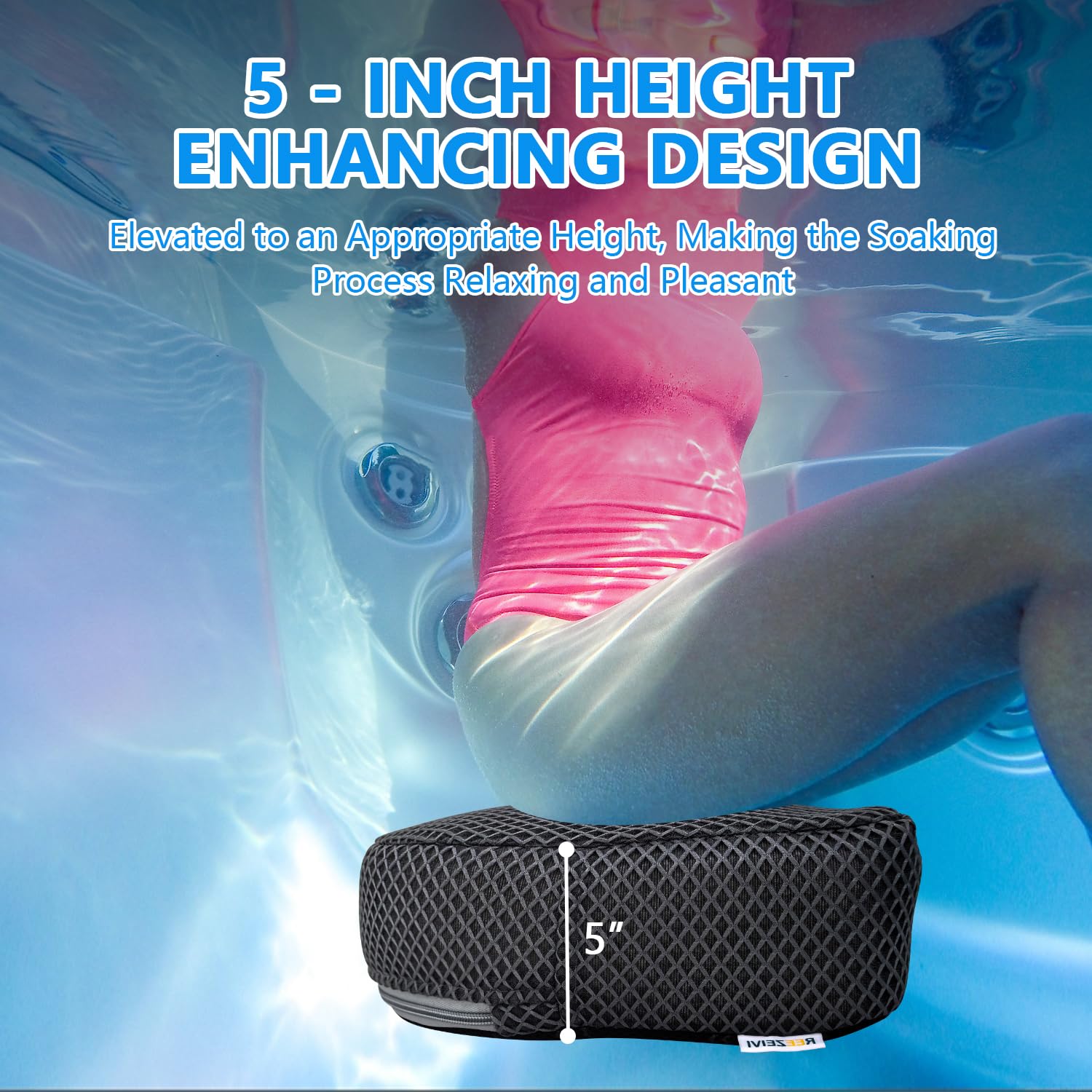 REEZEIVI breathable 3D mesh cover keeps you cool and dry.