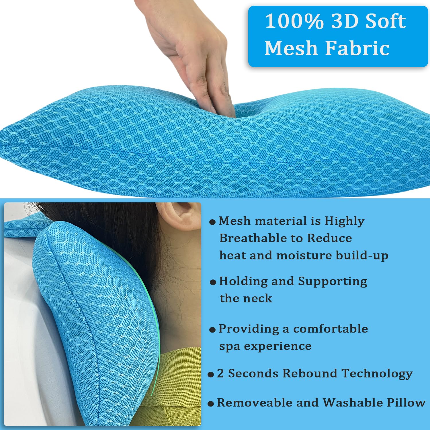REEZEIVI outdoor spa headrest pillow that is washable and easy to clean