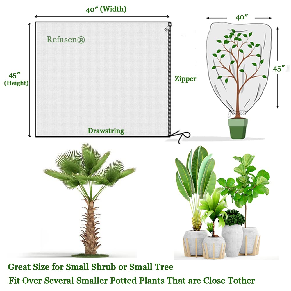 Outdoor plant protection scene with Refasen frost cover shielding against wind and frost.