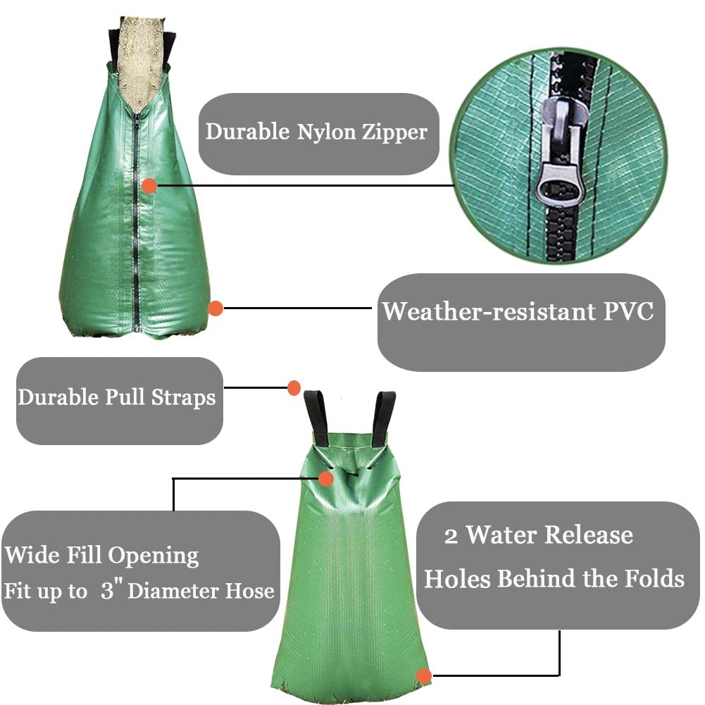 Refasen watering bag bottom holes releasing water into soil