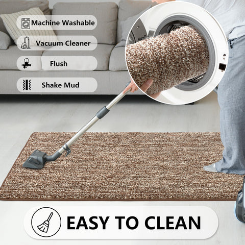 REFETONE door mat with dirt scraping layer traps debris