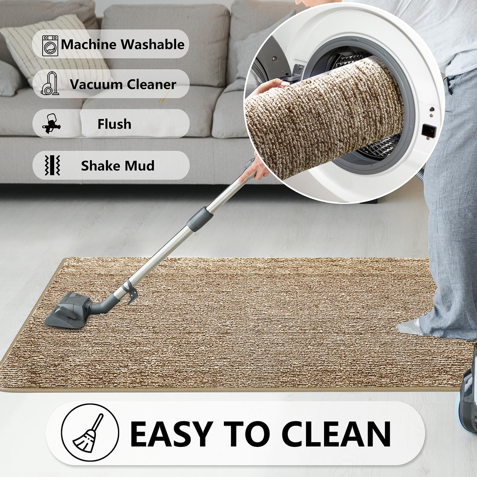 REFETONE door mat washable and color stays vibrant after wash