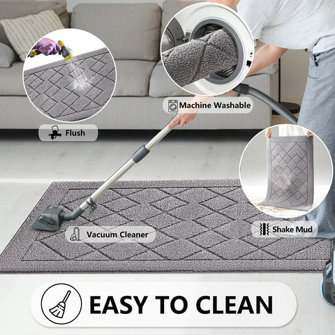 REFETONE washable door mat is easy to clean and quick to dry.