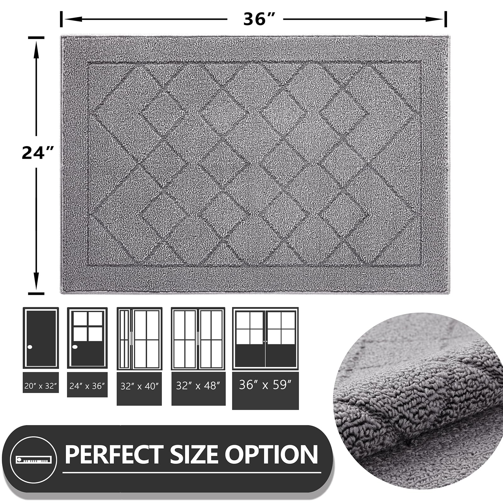REFETONE doormat with non-slip backing stays securely in place for safe entrances.