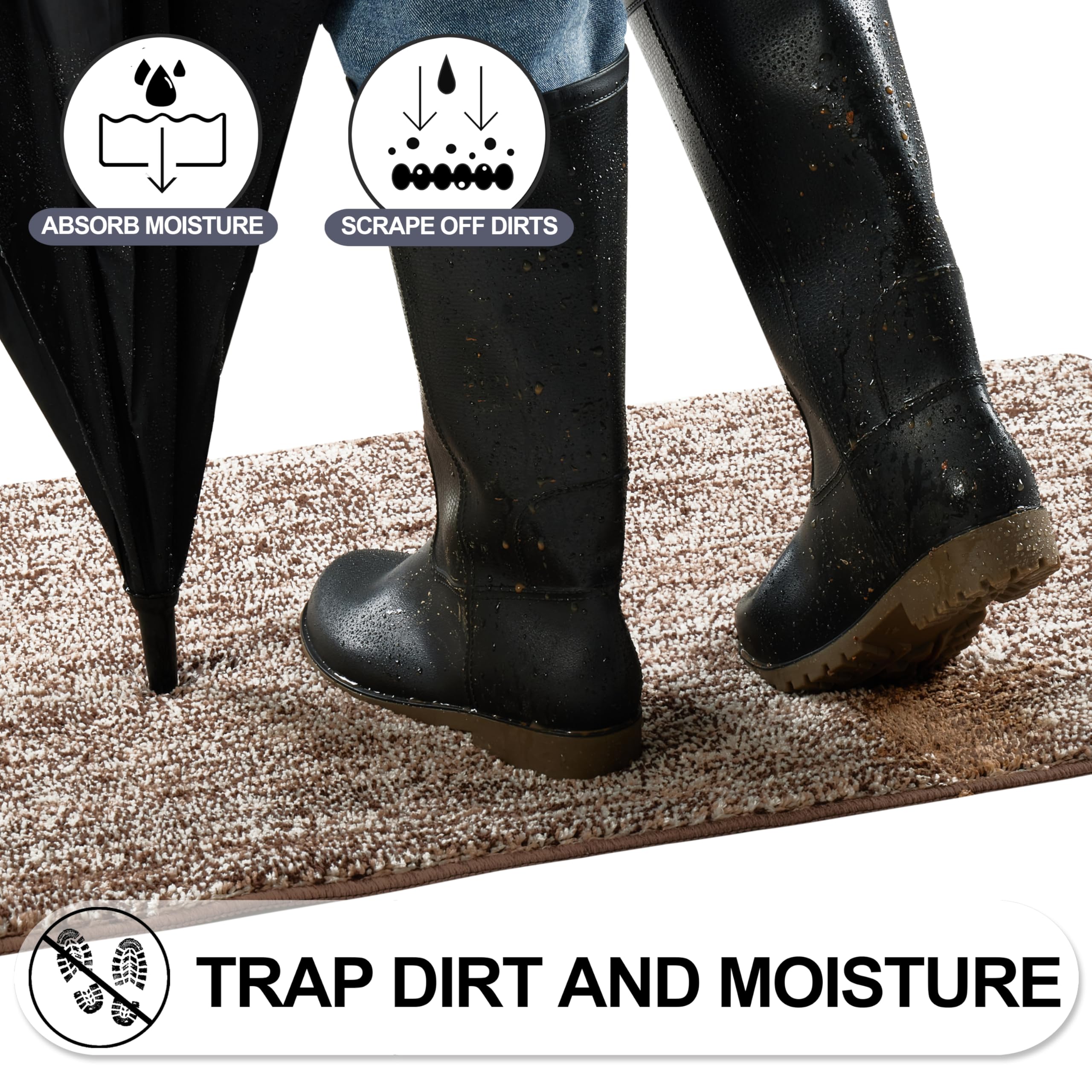 REFETONE mat features non-slip backing for safer entryways