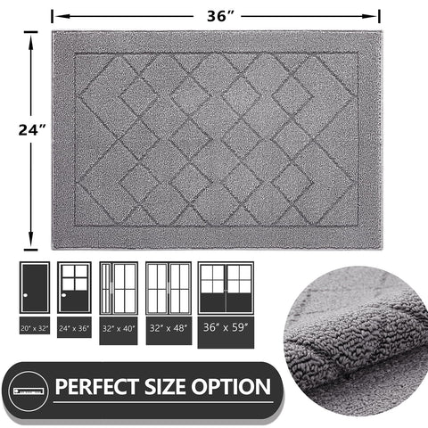 REFETONE doormat with non-slip backing stays securely in place for safe entrances.