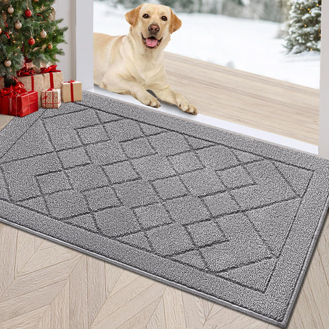 REFETONE indoor doormat close-up shows absorbent fibers trapping moisture.