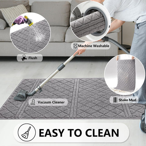 REFETONE pet-friendly entry rug offers durability for homes with pets.