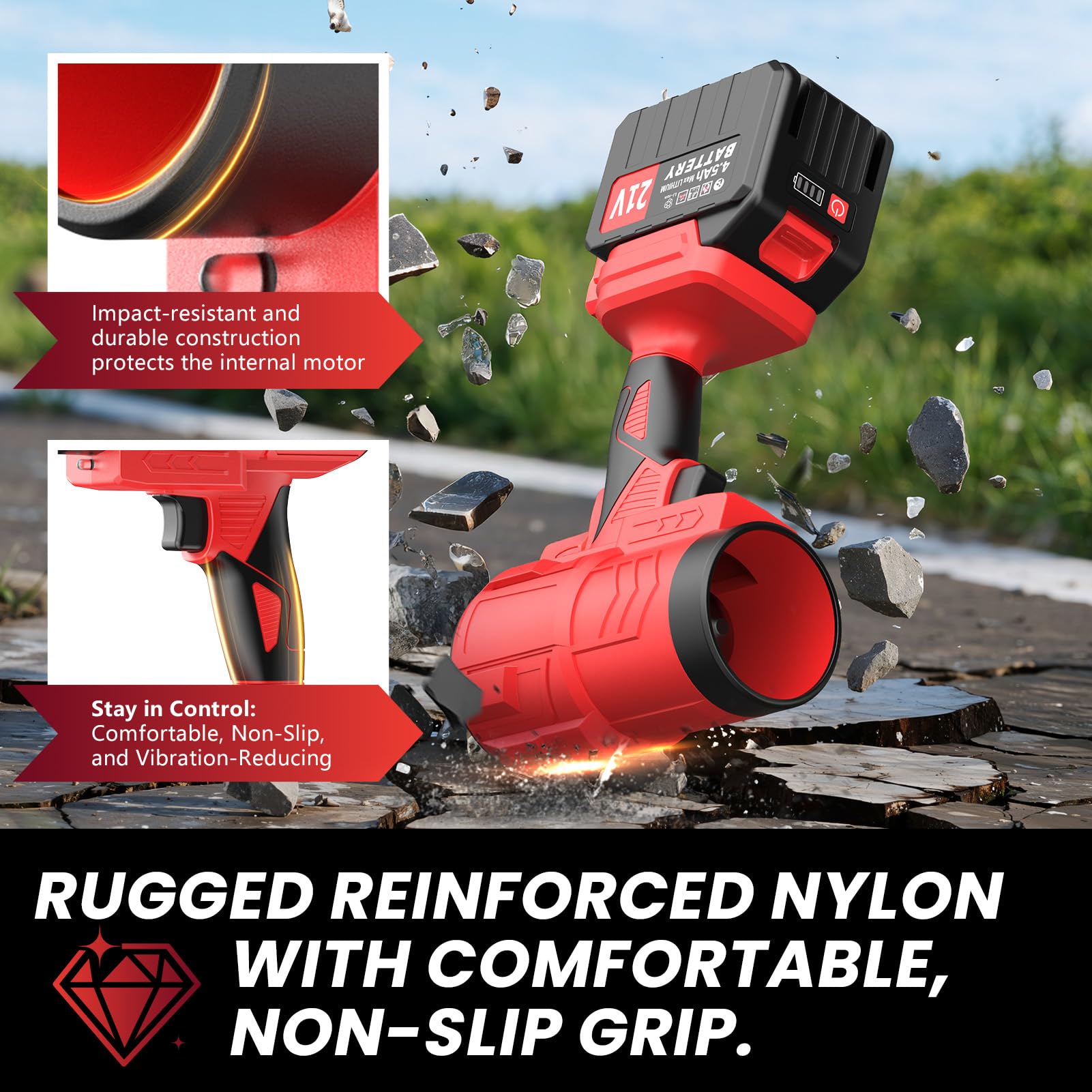 reffmov electric leaf blower lightweight design reduces fatigue during extended use.
