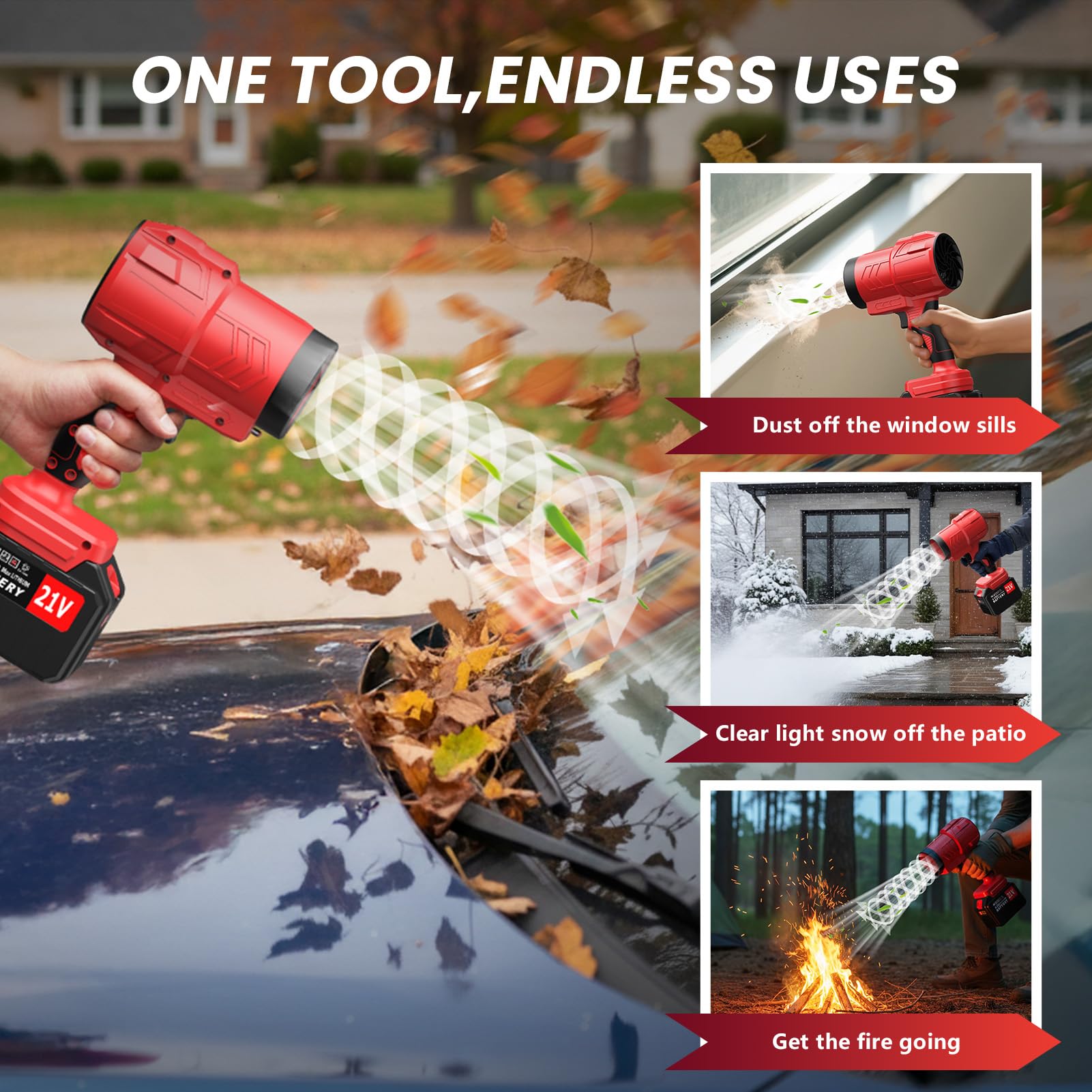 reffmov electric leaf blower yard cleanup on leaves and debris with ease.