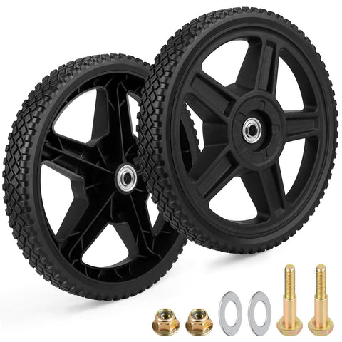 Refitial 12-in universal push lawn mower wheels front view for versatile equipment.