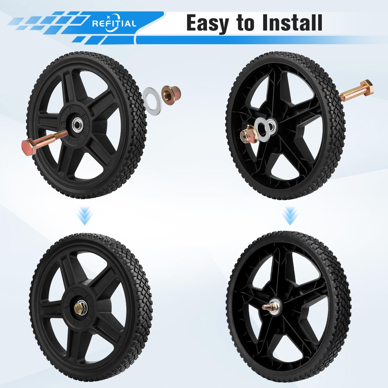 Refitial wheels on a pressure washer setup showing stability.