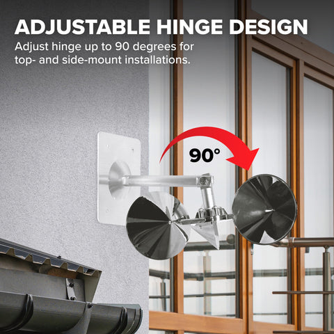 Reflect-A-Bird mounted horizontally and vertically with screws