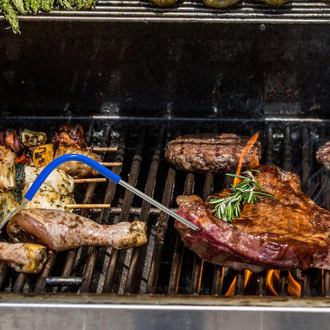 RefrigLink easy-clean probe shown after grilling for simple maintenance.